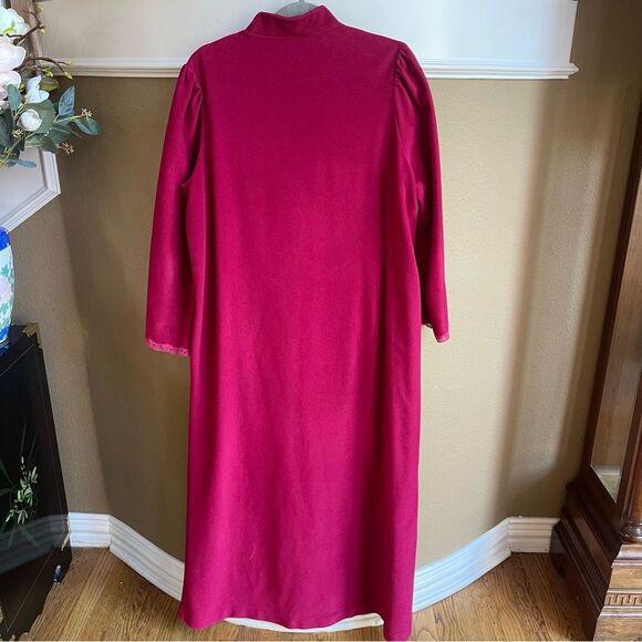 Vanity Fair House Coat Zip Robe with Front Pockets Size Medium Vintage Made USA - Picture 3 of 8